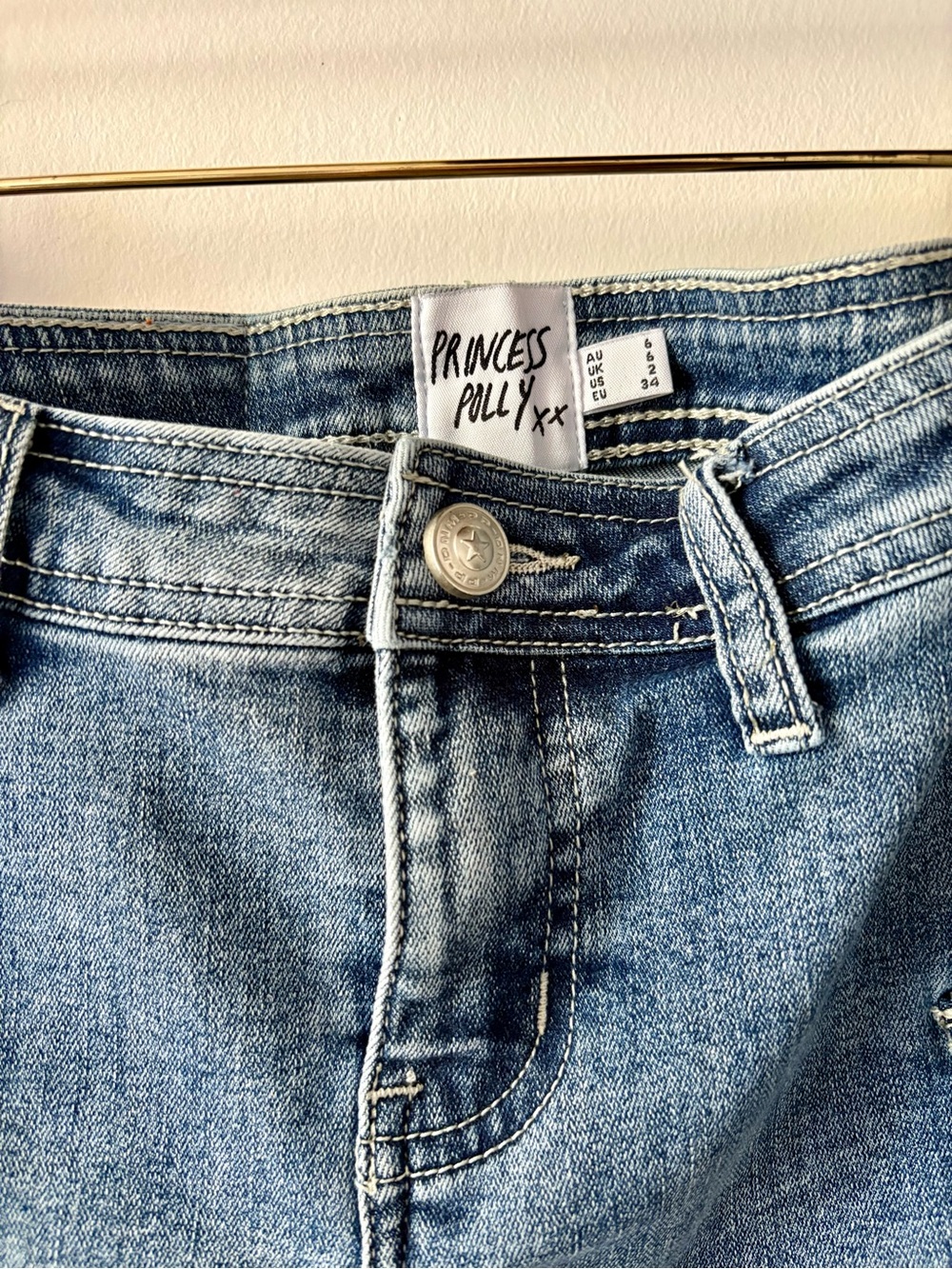Princess Polly Grishea Low Rise Denim Mini Skirt | Y2K Blue Jean Skirt | US 2 - Picture 6 of 8